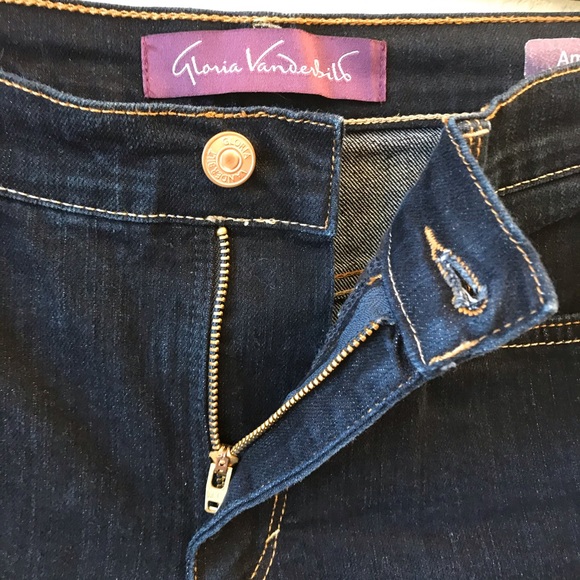 Gloria Vanderbilt Denim Blue Jeans Womens Size 10 Short Amanda Dark Wash - Picture 7 of 10